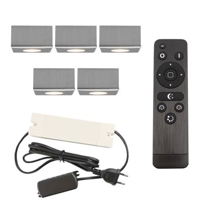 Aplică tavan pentru foișor din aluminiu crom, Fredo, 15W, LED 2700K, IP44, con telecomando