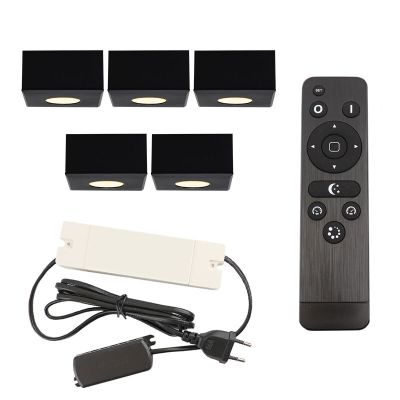 Aplică tavan pentru foișor din aluminiu neagră, Fredo, 15W, LED 2700K, IP44, con telecomando