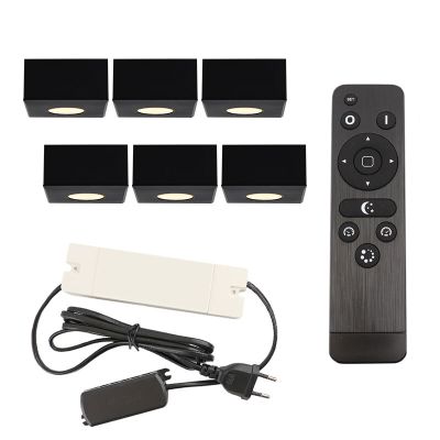 Aplică tavan pentru foișor din aluminiu neagră, Fredo, 18W, LED 2700K, IP44, con telecomando