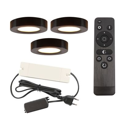 Iluminat sub dulapuri din aluminiu negru, Sana, 3W, LED 2700K, con telecomando