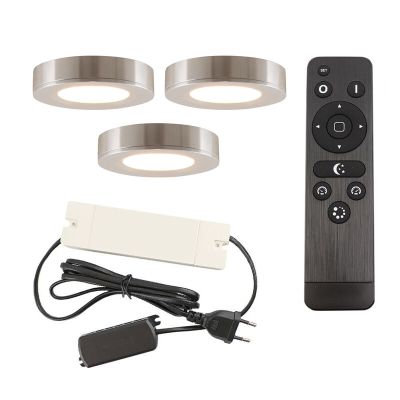 Iluminat sub dulapuri din aluminiu argintiu, Sana, 3,3W, LED 2700K, con telecomando