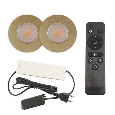 Spot încastrat pentru foișor din aluminiu alamă, Dico, 3W, LED 2700K, IP65, con telecomando