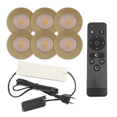 Spot încastrat pentru foișor din aluminiu alamă, Dico, 3W, LED 2700K, IP65, con telecomando