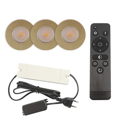 Spot încastrat pentru foișor din aluminiu alamă, Dico, 3W, LED 2700K, IP65, con telecomando