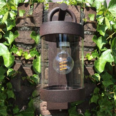 Aplică exterior cu senzor crepuscular rustică ruginie, Sambesi, IP44