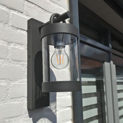 Aplică exterior cu senzor crepuscular rustică antracit, Sambesi, IP44