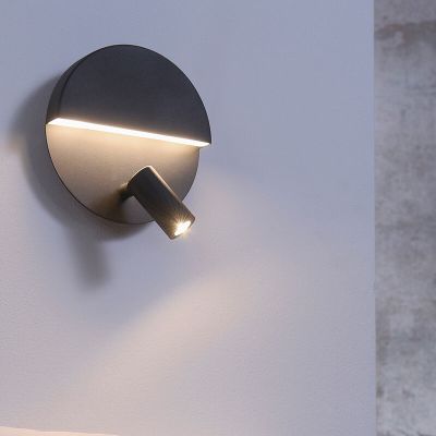 Aplică de perete design neagră, Solo, 6W, LED 3000K, con întrerupător