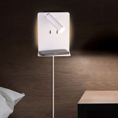 Aplică de perete design albă, Ricciolo, 3W, LED 3000K, con întrerupător