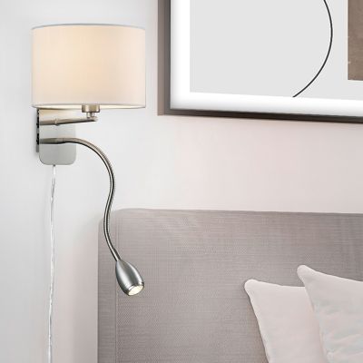 Aplică de perete nichel din metal, Ledbury, con întrerupător