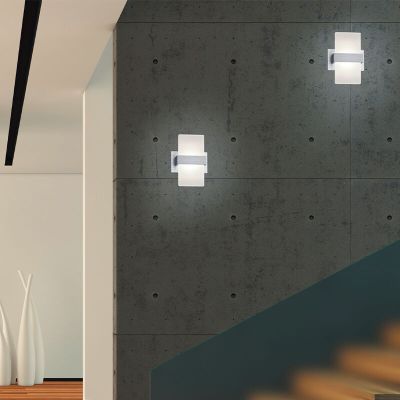 Aplică de perete up down modernă gri, Leontien, 4,3W, LED 3000K, con întrerupător