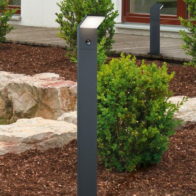 Stâlp iluminat cu senzor de mișcare modern antracit, Solana, 9W, LED 3000K, IP54