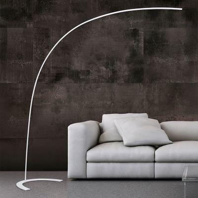 Lampadar arcuit modern alb, Libro, 18W, LED 3000K, con întrerupător