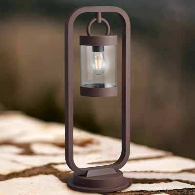 Stâlp iluminat cu senzor crepuscular modern ruginiu, Sambesi, IP44