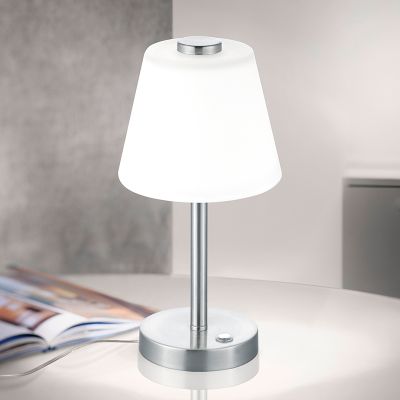 Lampă de masă modernă nichel, Liv, 4W, LED 3000K, con întrerupător