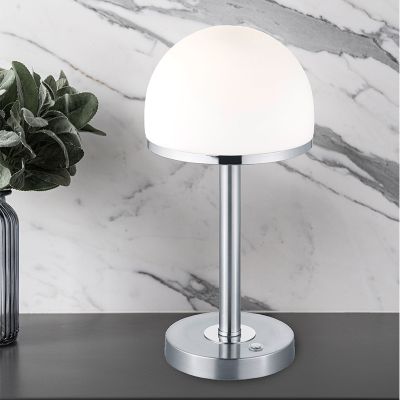 Lampă de masă modernă nichel, Willem, 4W, LED 3000K, con întrerupător