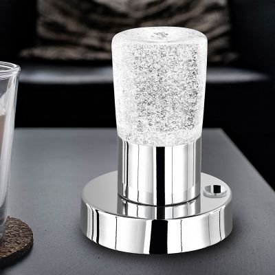 Lampă de masă clasică crom, Merle, 4,3W, LED 3000K, con întrerupător