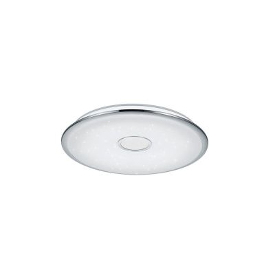 Lampă de tavan crom din sticlă, Yailee, 100W, LED reglabil de la alb cald la alb rece, con telecomando