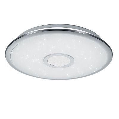 Lampă de tavan crom din plastic, Yailee, 30W, LED reglabil de la alb cald la alb rece, con telecomando