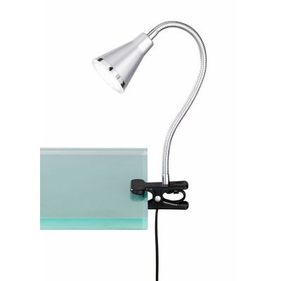 Spot cu clemă argintiu din plastic, Taimi, 3,8W, LED 3000K, con întrerupător