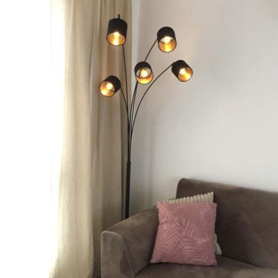 Lampadar modern negru, Koge, con întrerupător