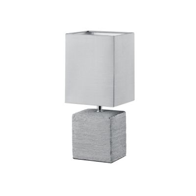 Lampă de masă din ceramică gri, Karola, con întrerupător