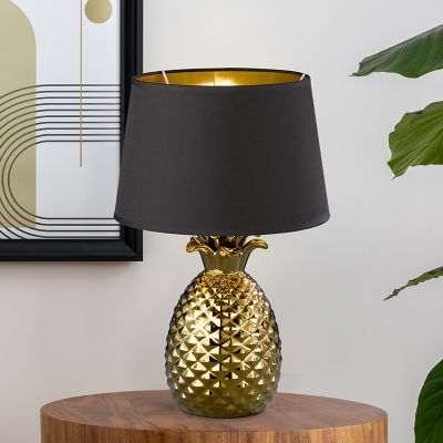 Lampă de masă din ceramică aurie, Monsted, con întrerupător