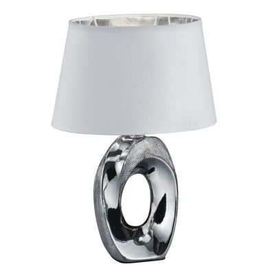 Lampă de masă din ceramică argintie, Moldrup, con întrerupător