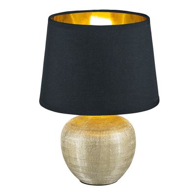 Lampă de masă din ceramică aurie, Yet, con întrerupător