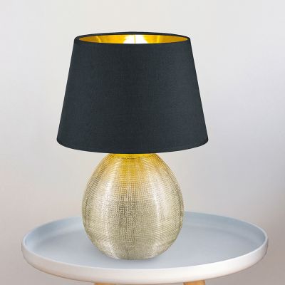 Lampă de masă din ceramică aurie, Yet, con întrerupător