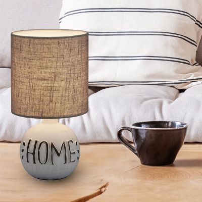 Lampă de masă din ceramică albă, Mosh, con întrerupător