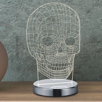 Lampă de masă design crom, Berjan, 7W, LED reglabil de la alb cald la alb rece, con întrerupător