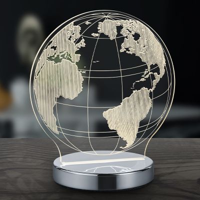 Lampă de masă design crom, Berfin, 7W, LED reglabil de la alb cald la alb rece, con întrerupător