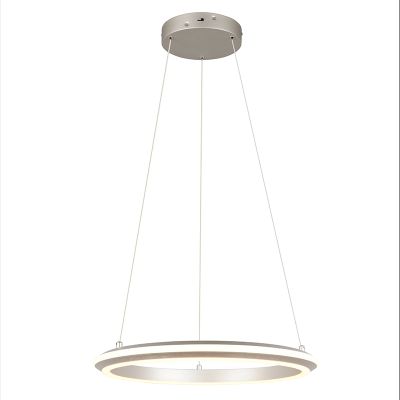 Lustră modernă nichel, Jiry, 34W, LED white switch, dimmabil în 3 trepte