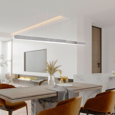 Lustră design argintie, Dwayn, 48W, LED reglabil de la alb cald la alb rece, cu întrerupător tactil