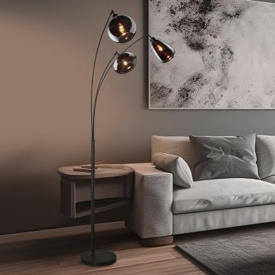 Lampadar arcuit modern negru, Ervin