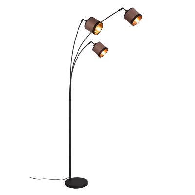 Lampadar arcuit modern taupe, Denley, con întrerupător