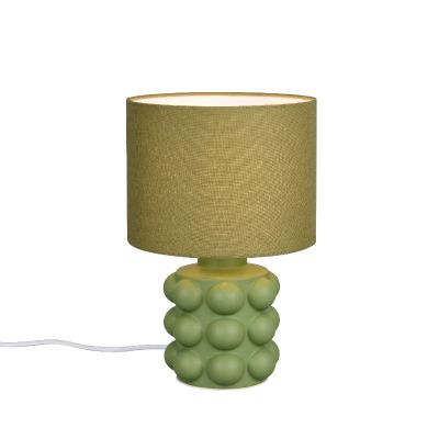 Lampă de masă din ceramică verde, Cihad, con întrerupător