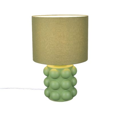 Lampă de masă din ceramică verde, Cihad, con întrerupător