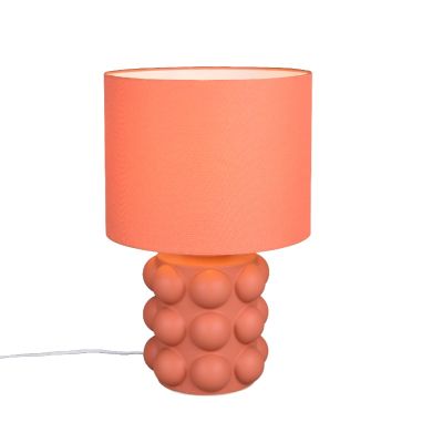 Lampă de masă din ceramică portocalie, Cihad, con întrerupător