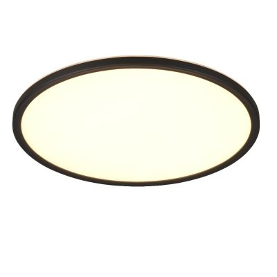 Lampă de tavan modernă neagră, Jeltje, 22W, LED reglabil de la alb cald la alb rece, con telecomando
