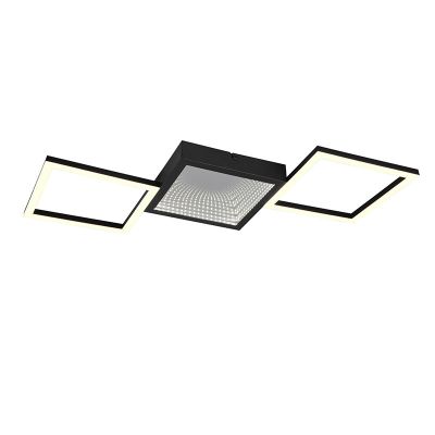 Plafonieră design neagră, Gelka, 24W, LED 3000K, dimmabil în 3 trepte