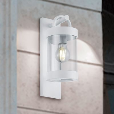 Aplică exterior cu senzor crepuscular modernă albă, Sambesi, IP44