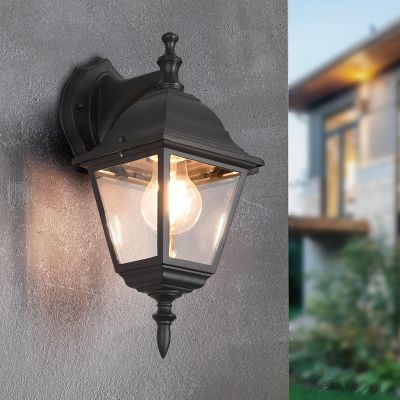 Lampă exterior clasică neagră, Lavina, IP44
