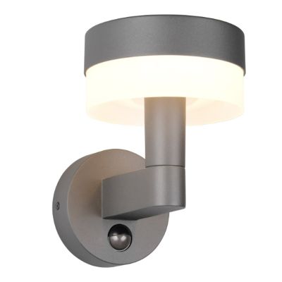 Aplică exterior cu senzor de mișcare modernă antracit, Irfaan, 8W, LED 3000K, IP54