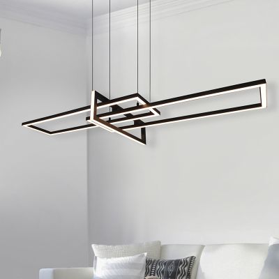 Lustră pentru masă de dining modernă neagră, Hatun, 34W, LED 3000K