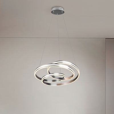 Lustră pentru masă de dining modernă nichel, Elyse, 60W, LED white switch