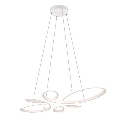 Lustră design albă, Vikash, 32W, LED 4000K, dimmabil în 3 trepte