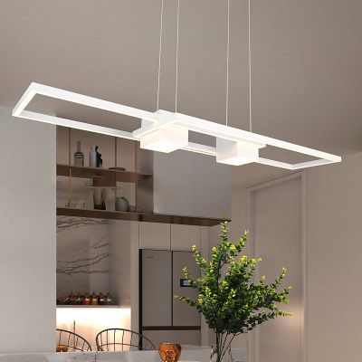 Lustră pentru masă de dining design albă, Sohaib, 37W, LED reglabil de la alb cald la alb rece, dimmabil în 3 trepte