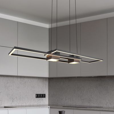 Lustră pentru masă de dining design neagră, Sohaib, 37W, LED reglabil de la alb cald la alb rece, dimmabil în 3 trepte