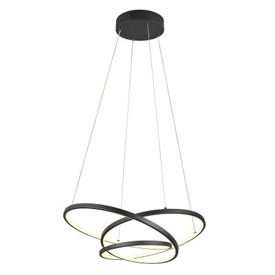 Lustră design neagră, Teodore, 34W, LED white switch, dimmabil în 3 trepte